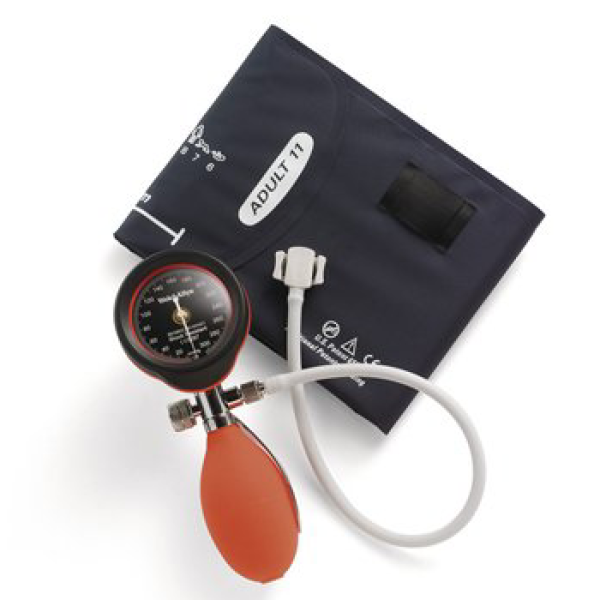 Welch Allyn DuraShock DS55 Silver Series Hand Aneroid Sphygmomanometer, Red (DS-5541-149)