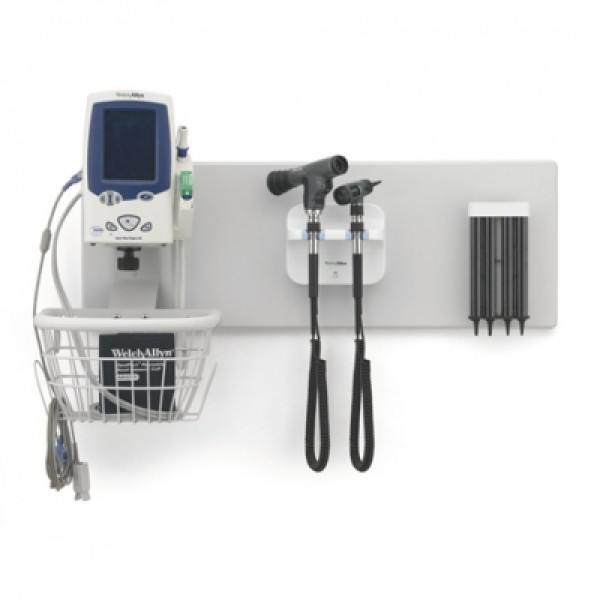 Welch Allyn Green Series 777 Integrated Elite Wall System with LED Bulbs Ophthalm/OtoScopes Aneroid BP & Cuff and Specular Dispenser