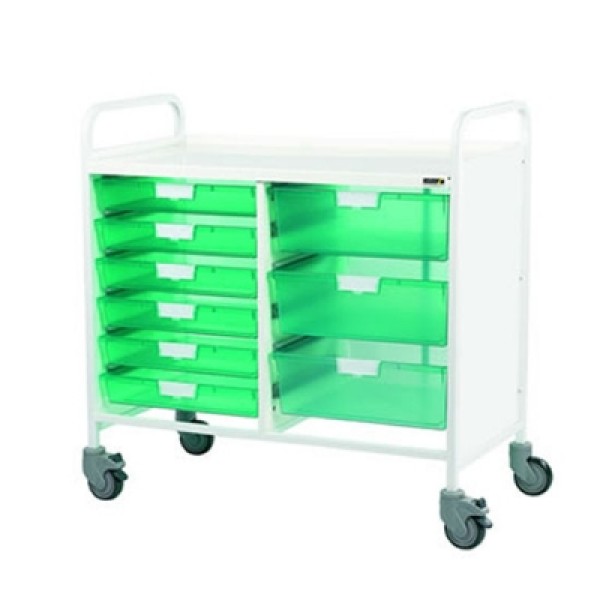 Sunflower Vista 100 Trolley - 6 Single & 3 Double Green Trays (Sun-MPT17G)