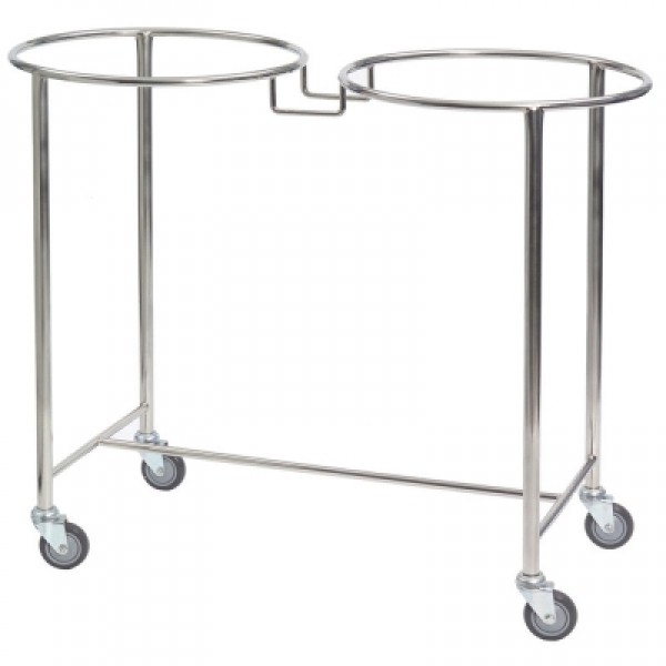 Beaver Soiled Linen Trolley Stainless Steel - Double Ring (CA4733)