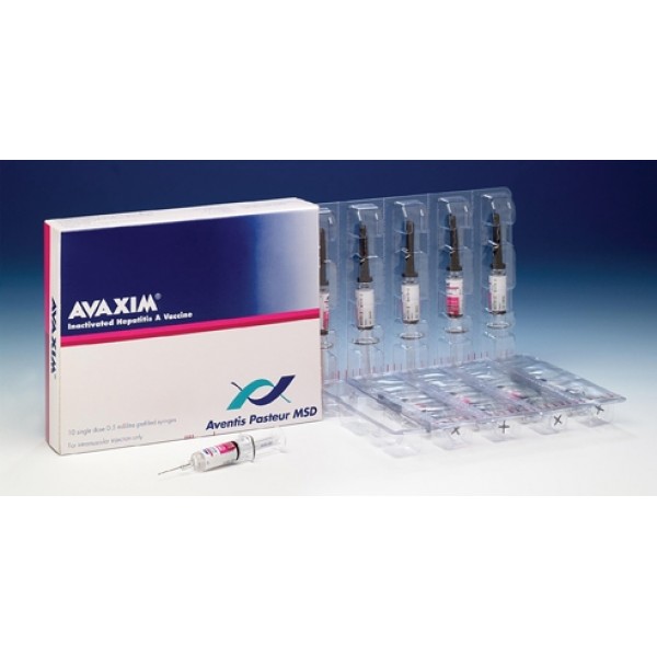 Avaxim Hepatitis A Inactivated Vaccine 0.5ml Pre-Filled Syringe (Pack of 10)