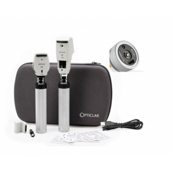 Opticlar Specialist Opthalmoscope & Retinoscope Set With USB Lithium Ion Rechargeable Handles (100.020.131)
