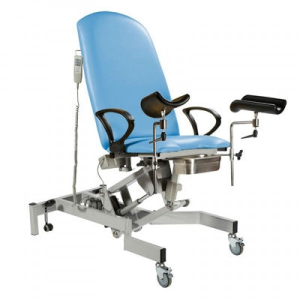 Sunflower Fusion GYNAE Hydraulic Couch WIth Gas Assisted Back, Arm Supports & Leg Stirrups (Sun-FGYNH1/SUP1/COLOUR)