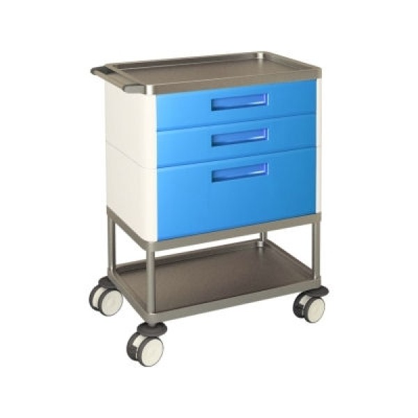 AW Clinical Modular Trolley - Multifunction, 2 Standard Drawers, 1 Large Drawer & 2 Shelves (AWH77300)