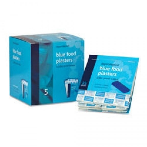 Dependaplast Blue Food Plasters Pilfer Proof (Wallet of 35) (RL984)