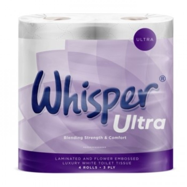 Essentials Whisper Ultra 3-Ply Toilet Rolls (Pack of 40) (WSOFT3)