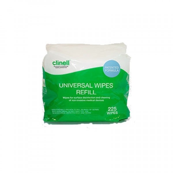 Clinell Universal Disinfection Wipes Bucket Refills (Pack of 225) (CWBUC225R)