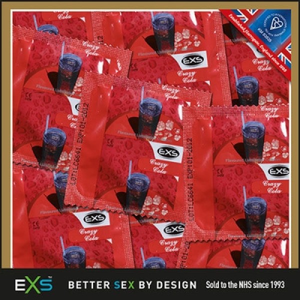 EXS Crazy Cola Flavour Condoms Bulk Pack of 500 (EXSCRAZY500)