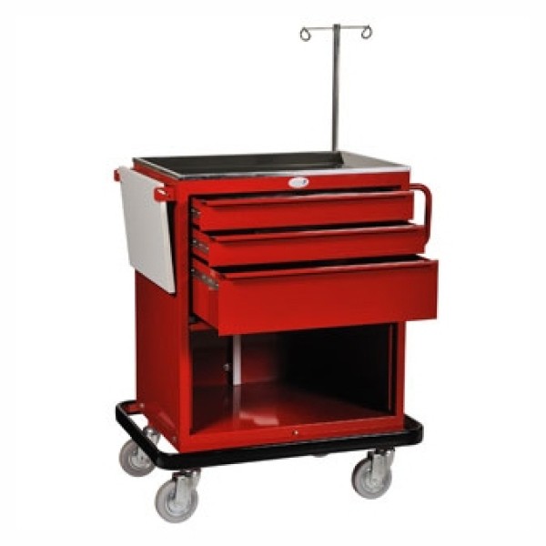 Bristol Maid Resus Trolley, Stainless Steel Top, 1 Deep & 2 Shallow Drawers (WT200)