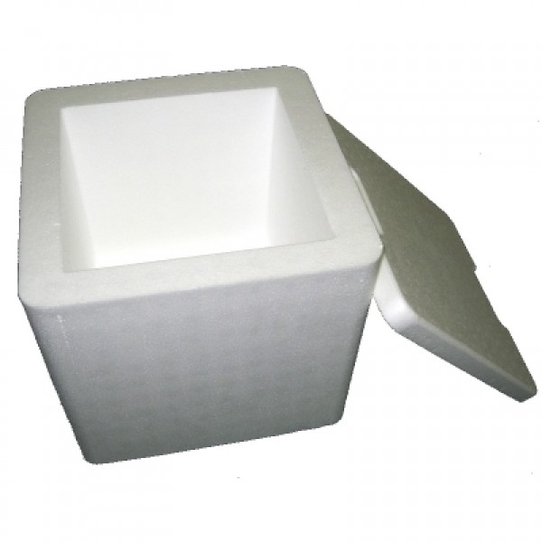Polystyrene Box with Lid 21cm x 21cm x 21cm (Internal)