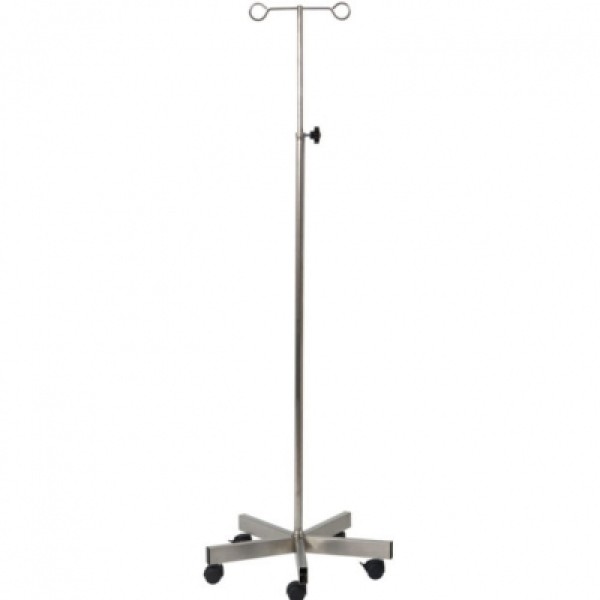 Beaver Stainless Steel Weighted Base Infusion Stand - 2 Hook (CA3460)