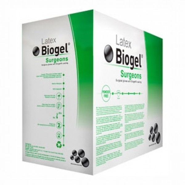 Biogel Surgical Gloves Size 8, Sterile, Latex, Powder-Free (50 Pairs) (82280)