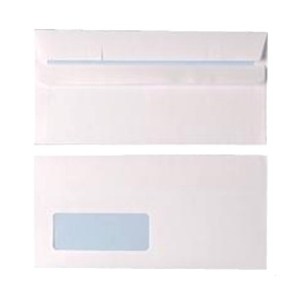 Initiative Envelope DL 80gsm Low Window Self Seal White (Box of 1000) (EN2625)