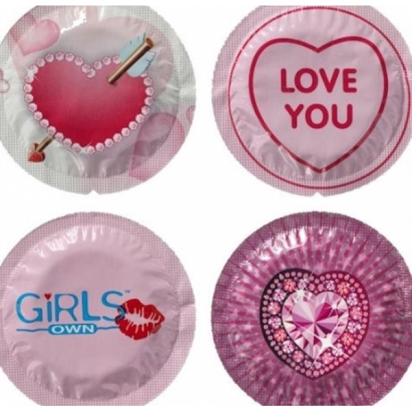 EXS Girls Mix Display Condoms Strip of 3 (Pack of 12) (GIRLSMIX3DISPLAY)