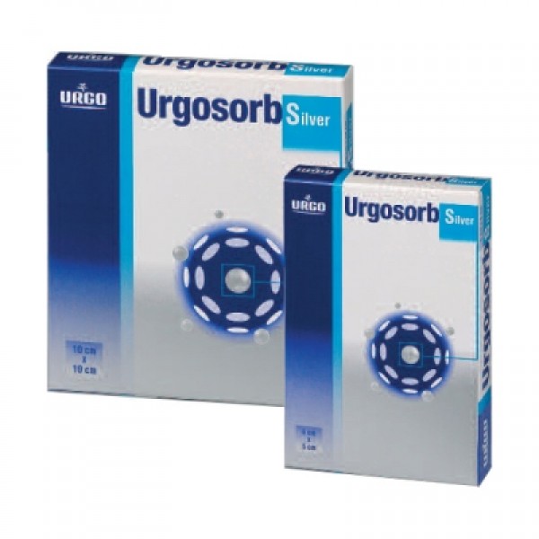 Urgosorb Silver Aglinate / Hydrocolloid Dressing 10cm x 10cm (Pack of 10)