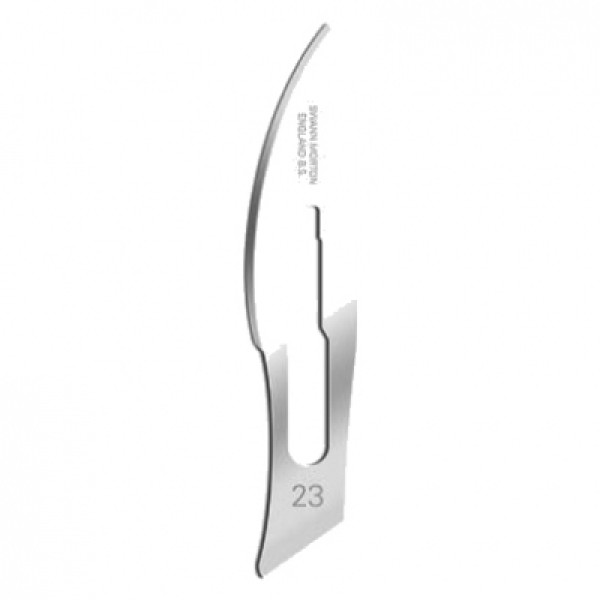 Swann Morton Standard Surgical Blades No.23, Sterile, Carbon Steel (Pack of 100) (0210)