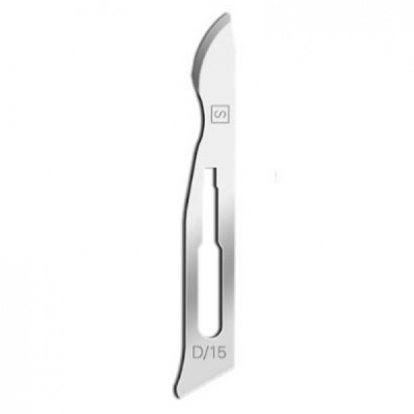 Swann Morton Standard Surgical Blades Sabre No.D/15, Sterile, Carbon Steel (Pack of 100) (0265)