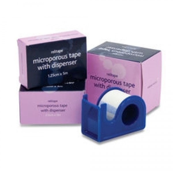 Relitape Microporous Tape with Dispenser 2.5cm x 5m (RL641)