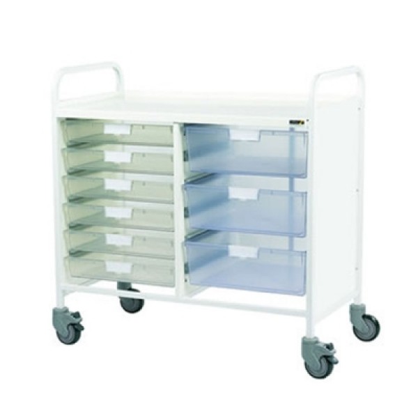 Sunflower Vista 100 Trolley - 6 Single & 3 Double Clear Trays (Sun-MPT17C)