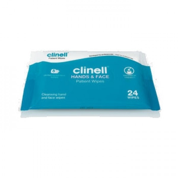 Clinell Hands & Face Wipes (Pack of 24) (CHF24)