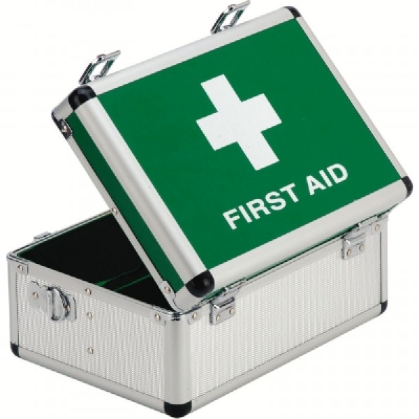 Alu-Standard Box (F811) Silver/Green Empty Aluminium Box for First Aid Kit (RL726)