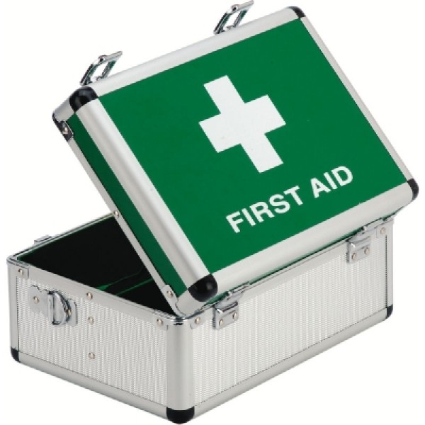 Alu-Standard Box (F811) Silver/Green Empty Aluminium Box for First Aid Kit (RL726)