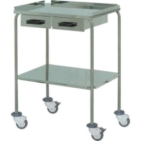 AW Select Treatment Trolley - Epoxy with Guard Lip, 2 Shelves & Single Drawer (AWSH20153)