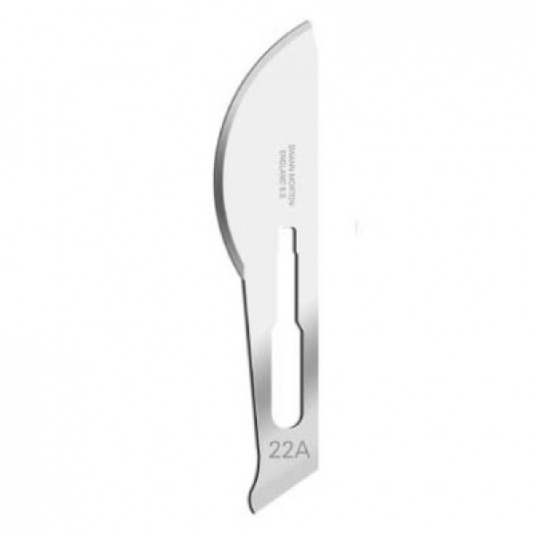 Swann Morton Standard Surgical Blades No.22A, Sterile, Carbon Steel (Pack of 100) (0209)