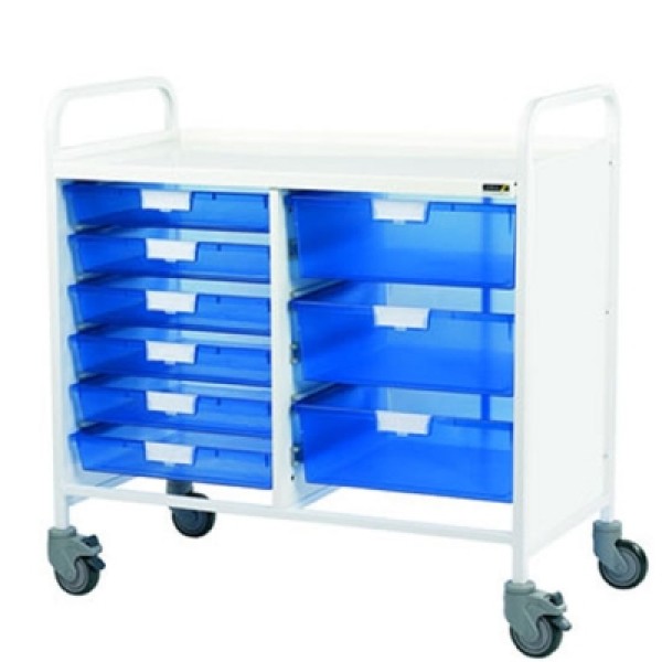 Sunflower Vista 100 Trolley - 6 Single & 3 Double Blue Trays (Sun-MPT17B)