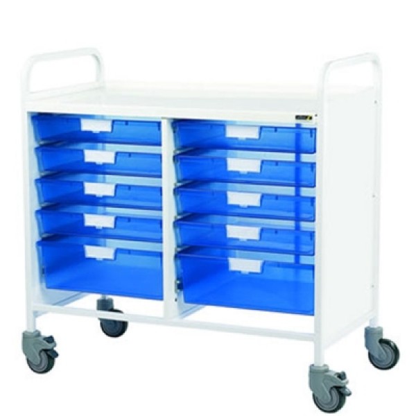 Sunflower Vista 100 Trolley - 8 Single & 2 Double Blue Trays (Sun-MPT4B)