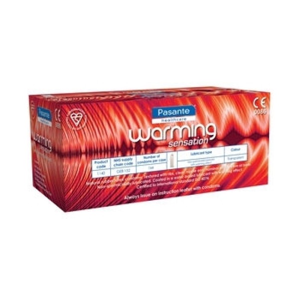 Pasante Warming Sensation Condoms Bulk Pack of 144 (1140A) 