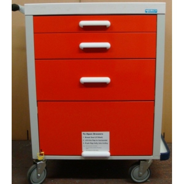 Medisco M-93 Basic Resuscitation Trolley - 3 Drawer