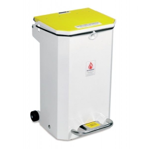 Sunflower Flame Retardant Bin 50 Litre, Yellow Lid (Sun-BIN50/Yellow)