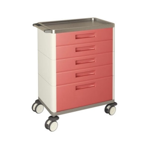 AW Clinical Modular Trolley - Multifunction, 5 Standard Drawers, 1 Large Drawer & 1 Shelf (AWH77500)