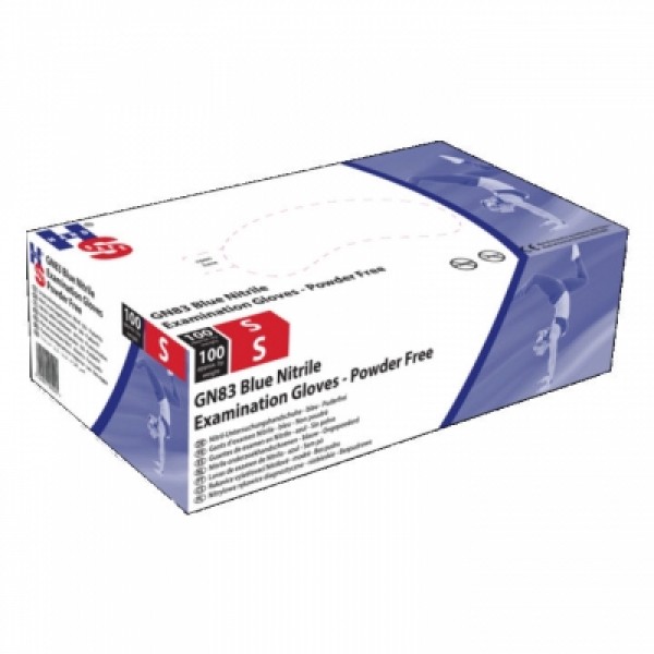 HandSafe Powder Free Blue Nitrile Examination Gloves Medium (Box of 100) (GN83M)