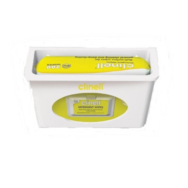 Clinell White Wall Mounted Dispenser For Detergent Wipes (CDWDW)