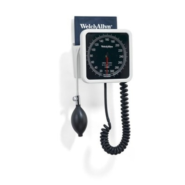 Welch Allyn 767 Aneroid Sphygmomanometer with Wall Mount & Adult Cuff (7670-01)