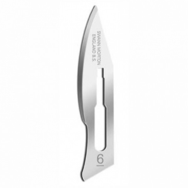 Swann Morton Standard Surgical Blades No.6, Sterile, Stainless Steel (Pack of 100) (0316)