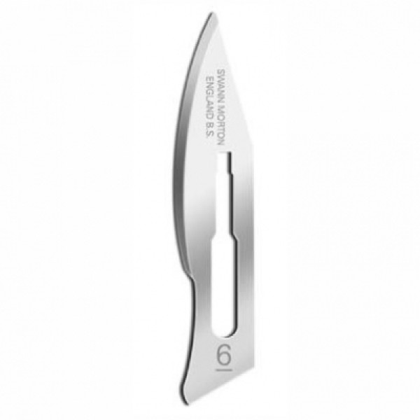 Swann Morton Standard Surgical Blades No.6, Sterile, Stainless Steel (Pack of 100) (0316)