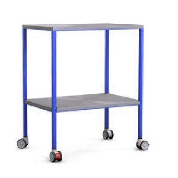 Freeway Mild Steel Dressing Trolley 700mm Wide - 2 Stainless Steel Shelves (FW2903-2)