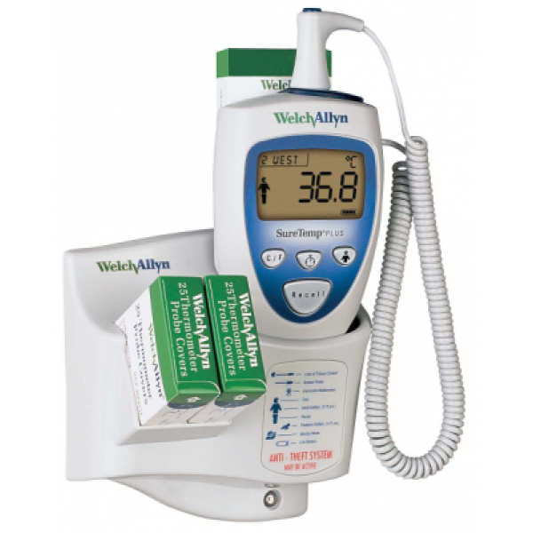Welch Allyn SureTemp Plus 692 Thermometer with 4ft Oral Probe, Wall Mount, Alarm & Probe Well (01692-400)