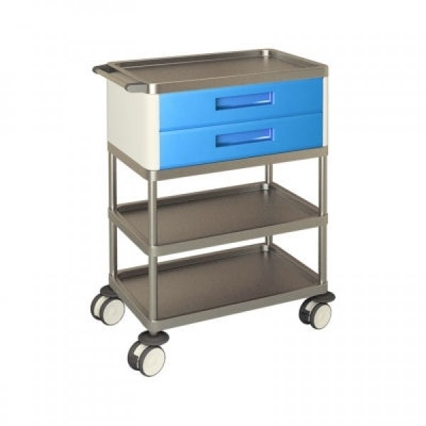 AW Clinical Modular Trolley - Multifunction, 2 Drawers & 3 Shelves (AWH77200)