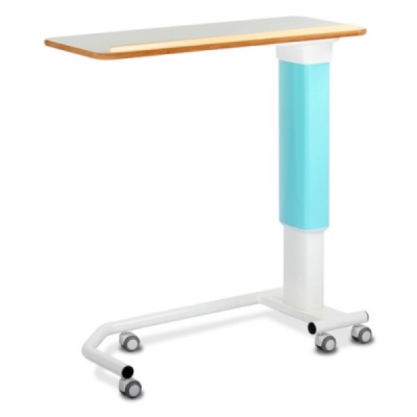 Bristol Maid Laminate Overbed and Overchair Table - One Lip - C Shaped Base - Grey White (OCL/GW1/GW/S)