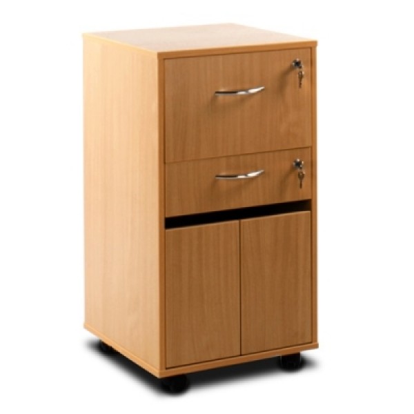 Bristol Maid Bedside Cabinet - Single Upper Drawer, Personal Effects Drawer and Lower Cupboard with Double Doors - Beech (BC1CPD/BE)