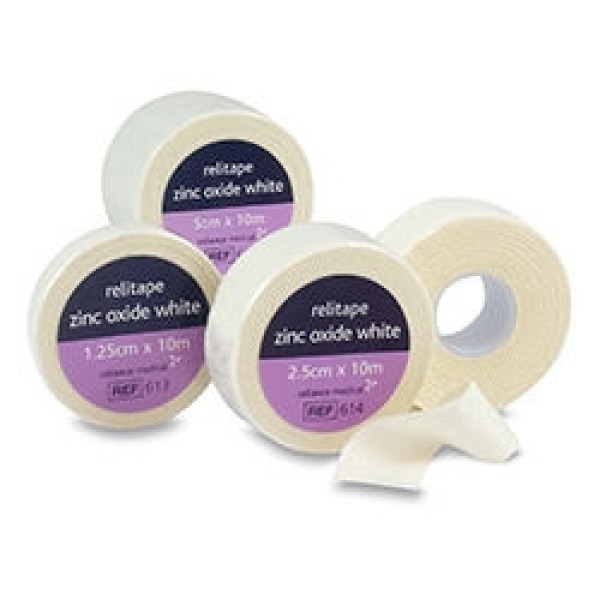 Relitape Zinc Oxide Plaster Tape White 5cm x 10m (RL615)