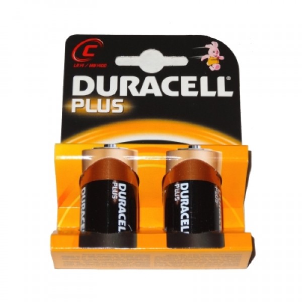 Duracell Plus C Batteries 1.5V Alkaline (Pack of 2) (MN1400)