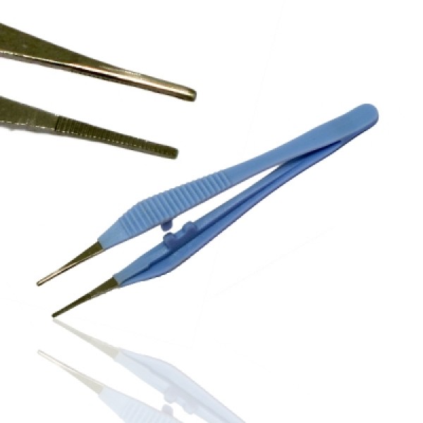Instramed Sterile Iris Non-Toothed Forceps Plastic Handle 10.5cm (6056)