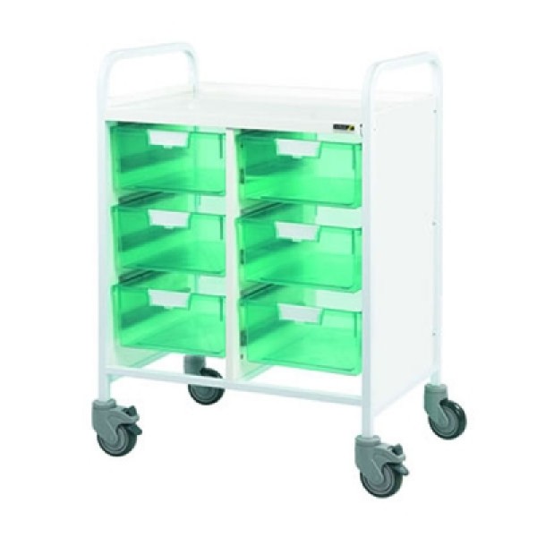 Sunflower Vista 60 Trolley - 6 Double Depth Green Trays (Sun-MPT62G)