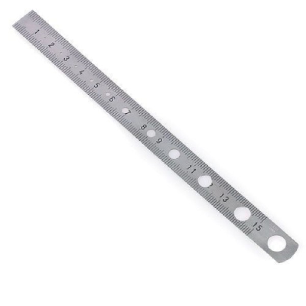 Stainless Steel Ruler With Sizing Holes 15cm/6 Inch (17.422.15)