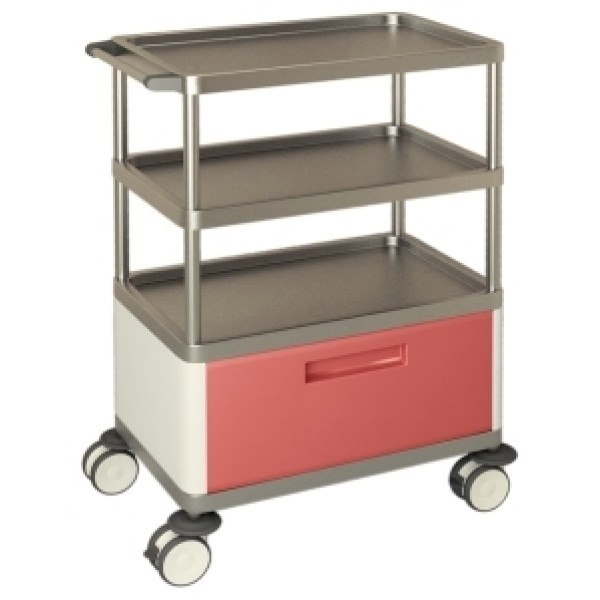 AW Clinical Modular Trolley - Multifunction, 1 Large Drawer & 3 Shelves (AWH75100)